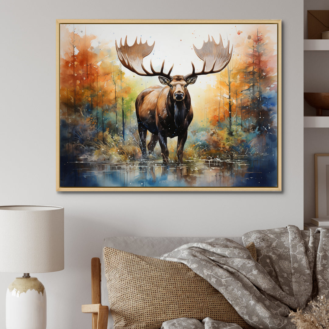Colorful Moose Majestic Pointillism - Moose Wall Decor