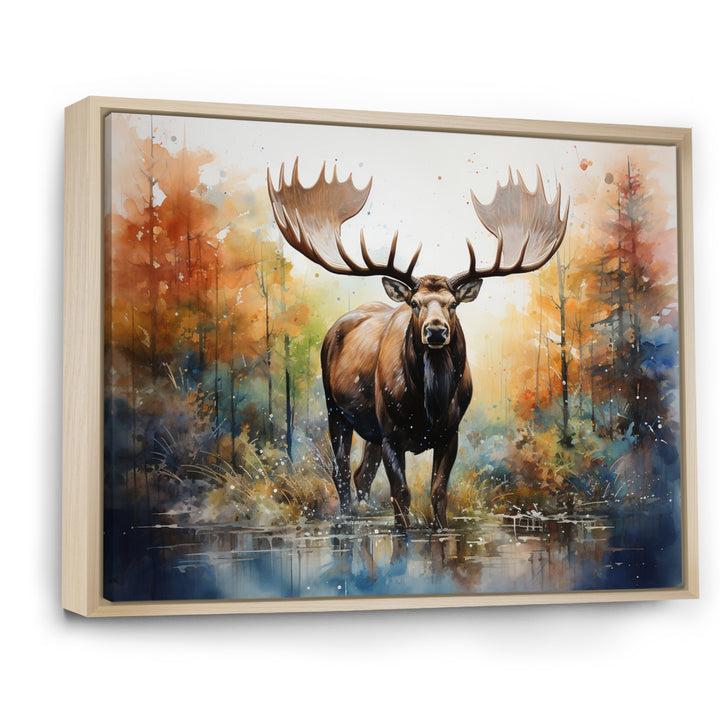 Colorful Moose Majestic Pointillism - Moose Wall Decor