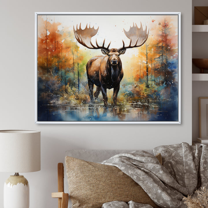 Colorful Moose Majestic Pointillism - Moose Wall Decor