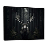 Black White Moose Monochrome - Animals Canvas Wall Art