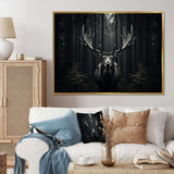 Black White Moose Monochrome - Animals Canvas Wall Art