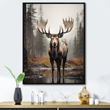 Brown Moose Monochrome Sands - Moose Wall Art Prints