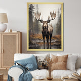 Brown Moose Monochrome Sands - Moose Wall Art Prints