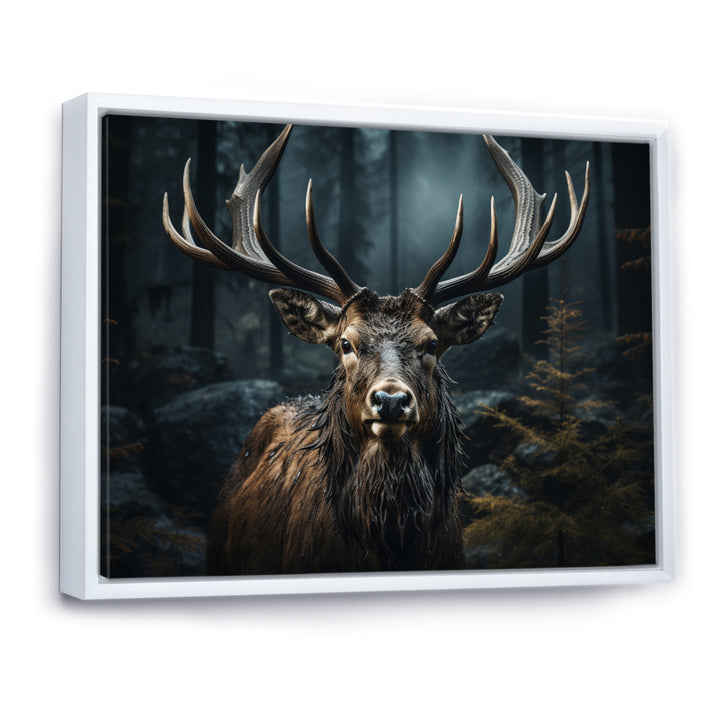 Black White Moose Portrait - Black Moose Wall Art