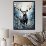 Blue Moose Winter Symphony - Moose Living Room Wall Art