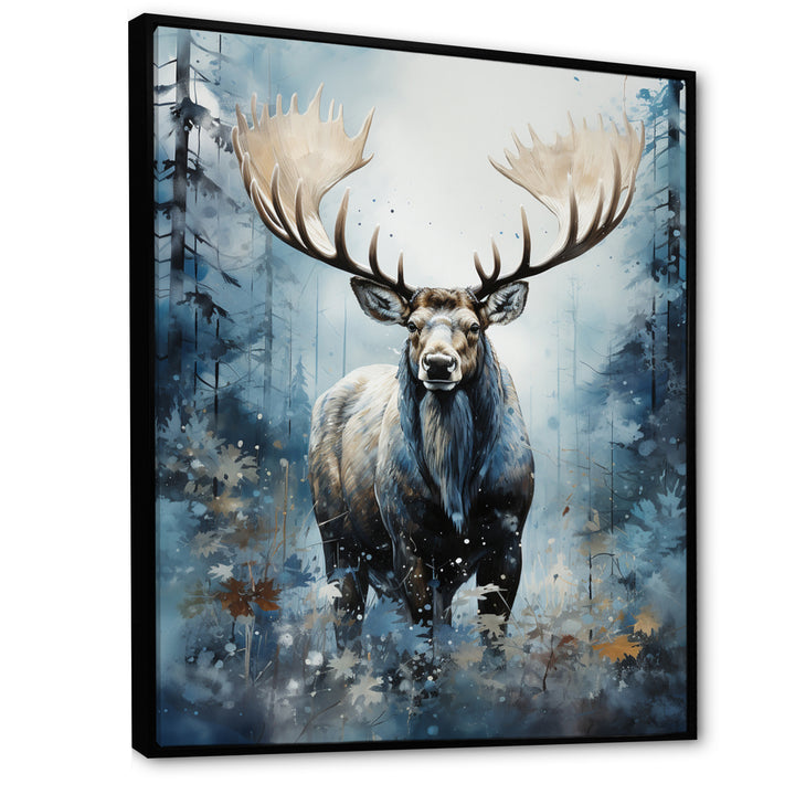 Blue Moose Winter Symphony - Moose Living Room Wall Art