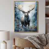 Blue Moose Winter Symphony - Moose Living Room Wall Art