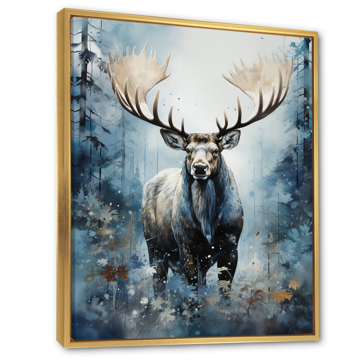 Blue Moose Winter Symphony - Moose Living Room Wall Art