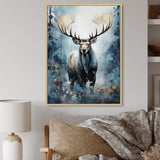 Blue Moose Winter Symphony - Moose Living Room Wall Art