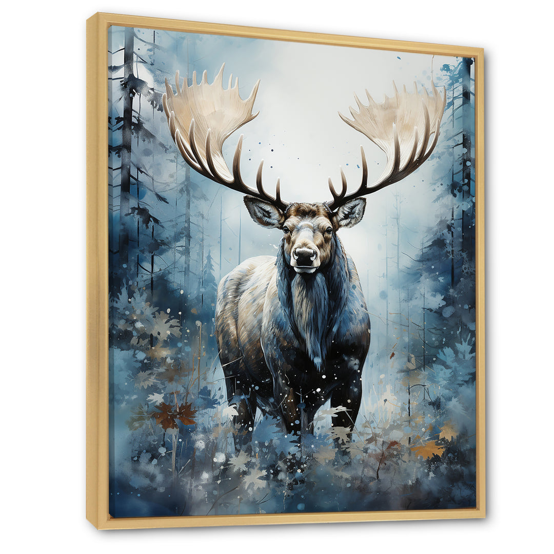 Blue Moose Winter Symphony - Moose Living Room Wall Art