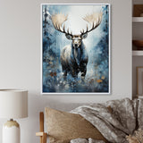 Blue Moose Winter Symphony - Moose Living Room Wall Art