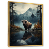 Brown Teal Moose Twilight Symphony - Moose Bedroom Wall Art