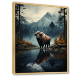 Brown Teal Moose Twilight Symphony - Moose Bedroom Wall Art