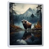 Brown Teal Moose Twilight Symphony - Moose Bedroom Wall Art