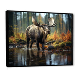 Brown Yellow Moose Canada - Moose Canvas Wall Art