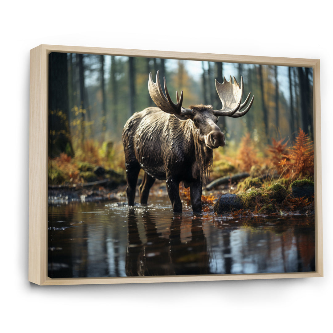 Brown Yellow Moose Canada - Moose Canvas Wall Art