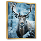 Blue White Moose Winter Frost - Moose Wall Decor