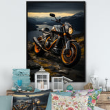 Yellow Black Motorcycle Wanderlust - Motorcycle Canvas Wall Art