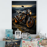 Yellow Black Motorcycle Wanderlust - Motorcycle Canvas Wall Art