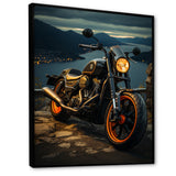 Orange Black Motorcycle Wanderlust I - Motorcycle Canvas Wall Art