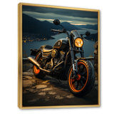 Orange Black Motorcycle Wanderlust I - Motorcycle Canvas Wall Art