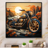 Orange Yellow Motorcycle Wanderlust - Motorcycle Canvas Wall Art