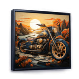 Orange Yellow Motorcycle Wanderlust - Motorcycle Canvas Wall Art