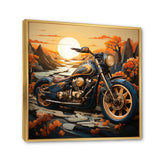 Orange Yellow Motorcycle Wanderlust - Motorcycle Canvas Wall Art