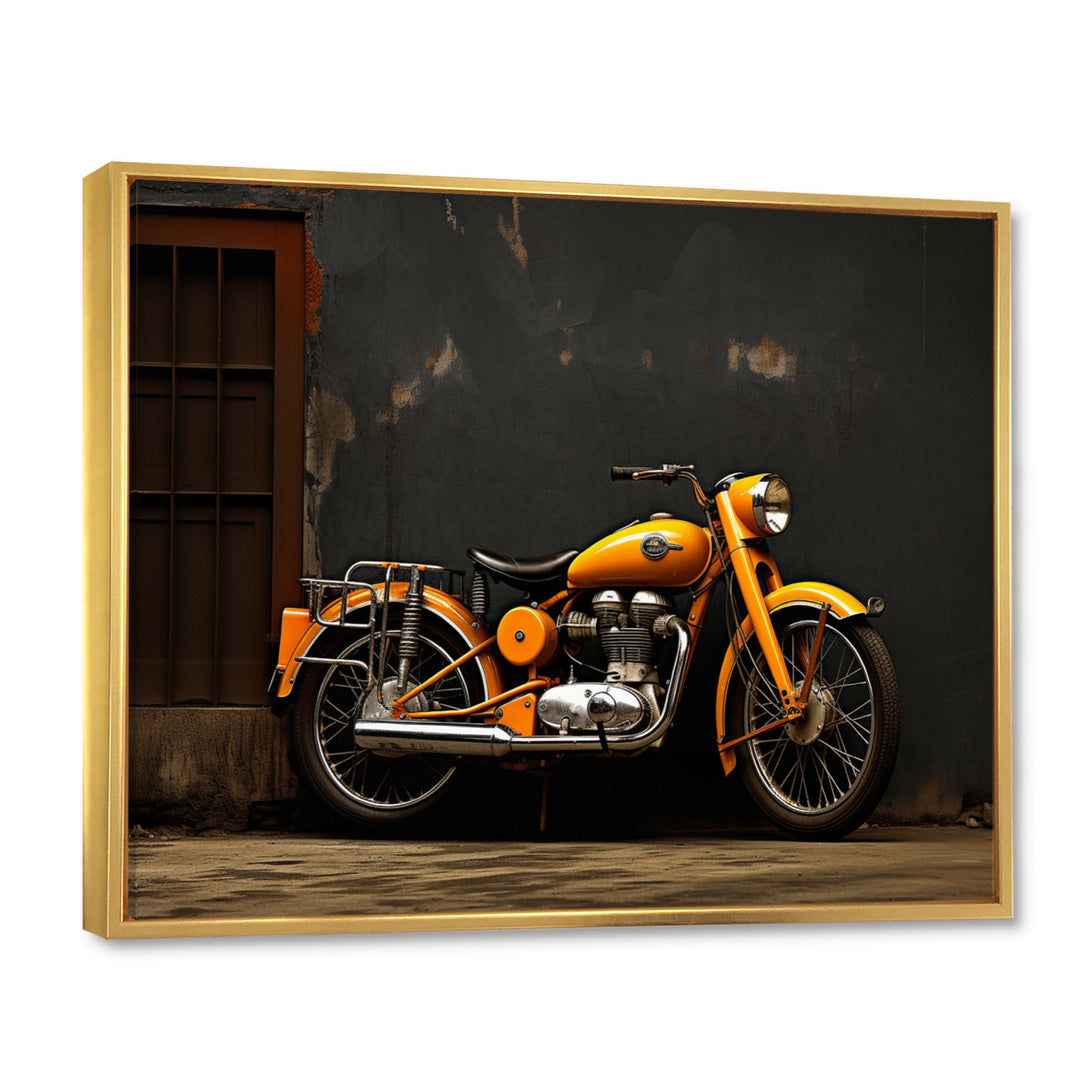Orange Black Motorcycle Road Rhythms I - Motorcycle Canvas Wall Art
