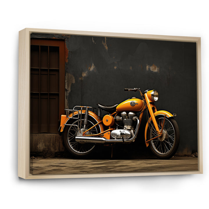 Orange Black Motorcycle Road Rhythms I - Motorcycle Canvas Wall Art