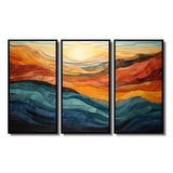 Coral Teal Bold Mountains Landscape - Multi-Panels