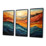 Coral Teal Bold Mountains Landscape - Multi-Panels