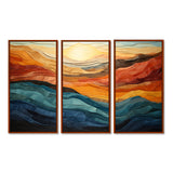Coral Teal Bold Mountains Landscape - Multi-Panels