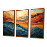 Coral Teal Bold Mountains Landscape - Multi-Panels