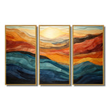 Coral Teal Bold Mountains Landscape - Multi-Panels