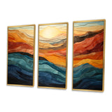 Coral Teal Bold Mountains Landscape - Multi-Panels