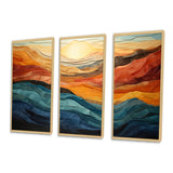 Coral Teal Bold Mountains Landscape - Multi-Panels