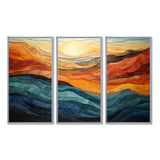 Coral Teal Bold Mountains Landscape - Multi-Panels