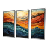 Coral Teal Bold Mountains Landscape - Multi-Panels