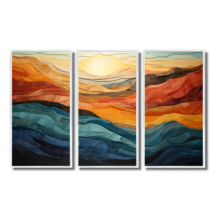 Coral Teal Bold Mountains Landscape - Multi-Panels
