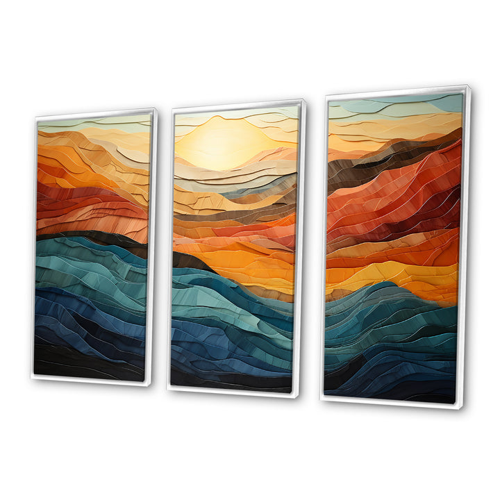 Coral Teal Bold Mountains Landscape - Multi-Panels