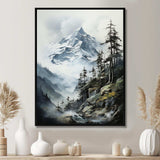 Green White Mountains Majestic Winter Peaks - Landscapes Canvas Wall Art