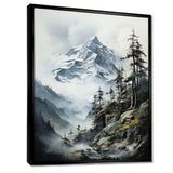 Green White Mountains Majestic Winter Peaks - Landscapes Canvas Wall Art