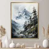 Green White Mountains Majestic Winter Peaks - Landscapes Canvas Wall Art