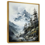 Green White Mountains Majestic Winter Peaks - Landscapes Canvas Wall Art