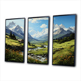 Green White Mountains Summer Peaks Pastoral - Multi-Panels