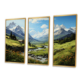 Green White Mountains Summer Peaks Pastoral - Multi-Panels