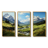 Green White Mountains Summer Peaks Pastoral - Multi-Panels