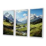 Green White Mountains Summer Peaks Pastoral - Multi-Panels