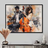 Orange Black Music Harmonious Duo II - Music Canvas Wall Art